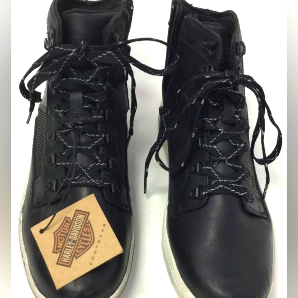 HARLEY DAVIDSON Men's Dixon Moto Black Sneaker Riding Motorcycle Boots